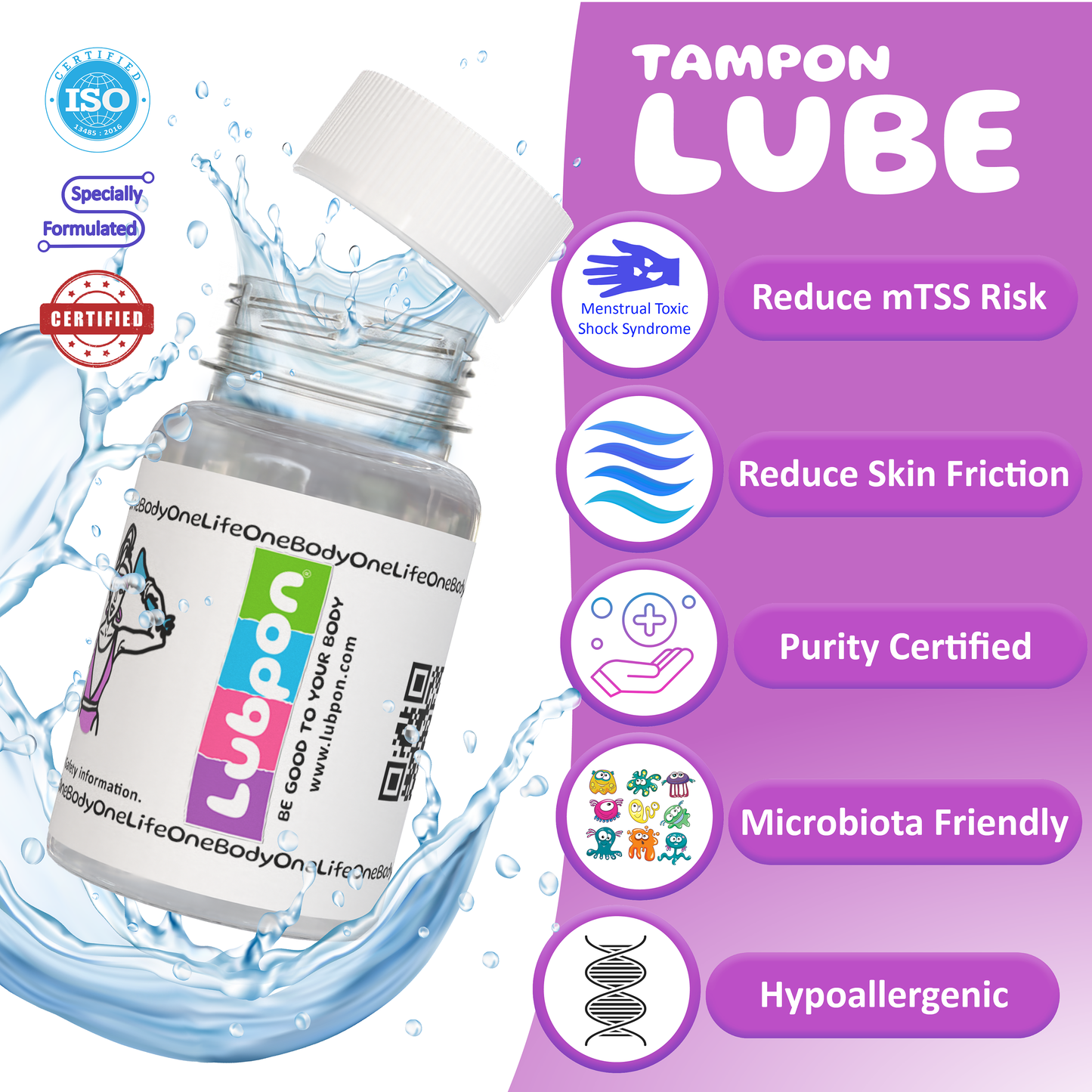 Tampon LUBE and 80 Mix Organic TAMPONS, Specially Formulated Lube, Bulk Buy, FREE Butterflies Mini Bag. (LUBPON Tampon Kit, 35 Regular 25 Super 20 Super Plus, Multi Pack, Butterflies)